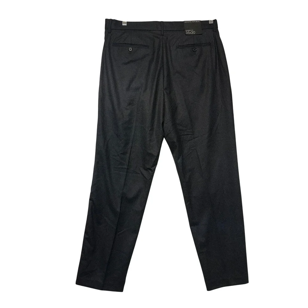Banana Republic Tapered Fit Dress Pants Mens 35x30 Charcoal Gray 744351-00-1 NEW